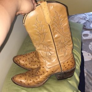 Vintage ostrich cowboy boots